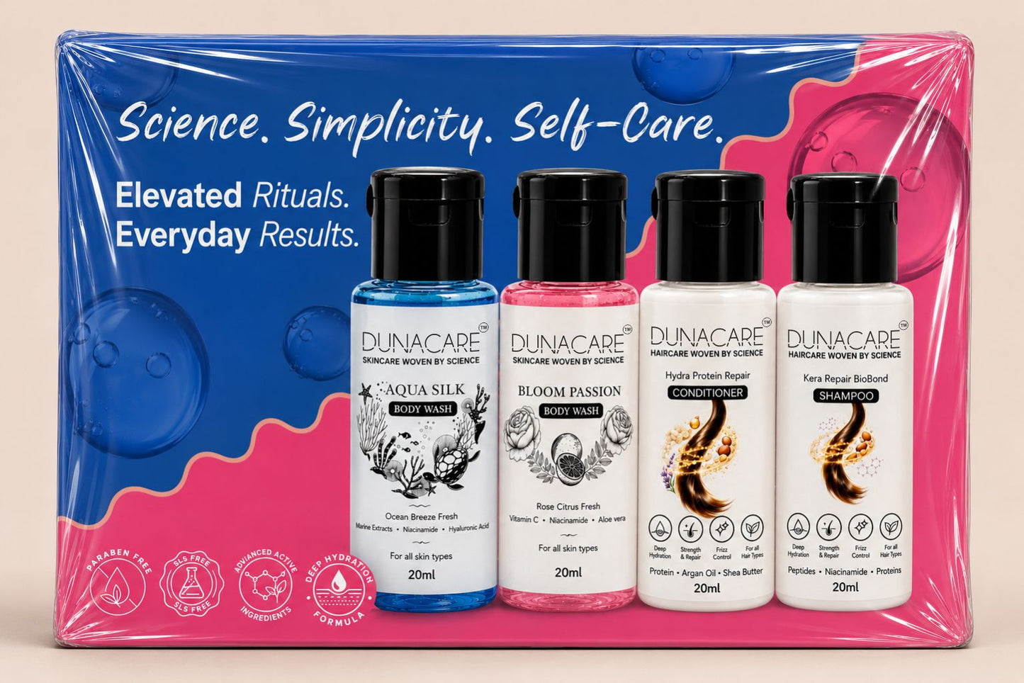 Dunacare 4-in-1 Trial Pack | Shampoo, Conditioner & Body Wash Duo